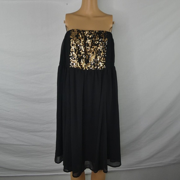 torrid Dresses & Skirts - Torrid Sleeveless Chiffon Layered Tube Dress Ruby Sequin Panel Plus Size 2XL NWT